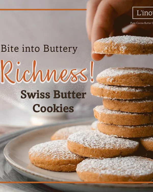 Bite into the buttery richness of our Swiss Butter Cookies. These simple, elegant cookies are made to melt in your mouth, with a delicate crunch and a dusting of powdered sugar.