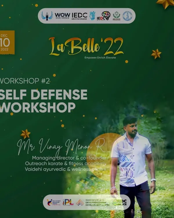 An event flyer for a Self Defense Workshop I conducted. My goal is to empower individuals with the confidence and skills to protect themselves.