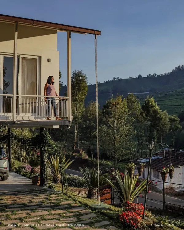 This is the Raghunath Farmhouse in Kotagiri, a home designed to feel like a natural extension of the hill it sits on. The cantilevered balcony offers an uninterrupted view of the valley, creating a space where you can feel truly connected to the landscape. It’s a perfect example of how I approach architecture: by listening to the land first.
