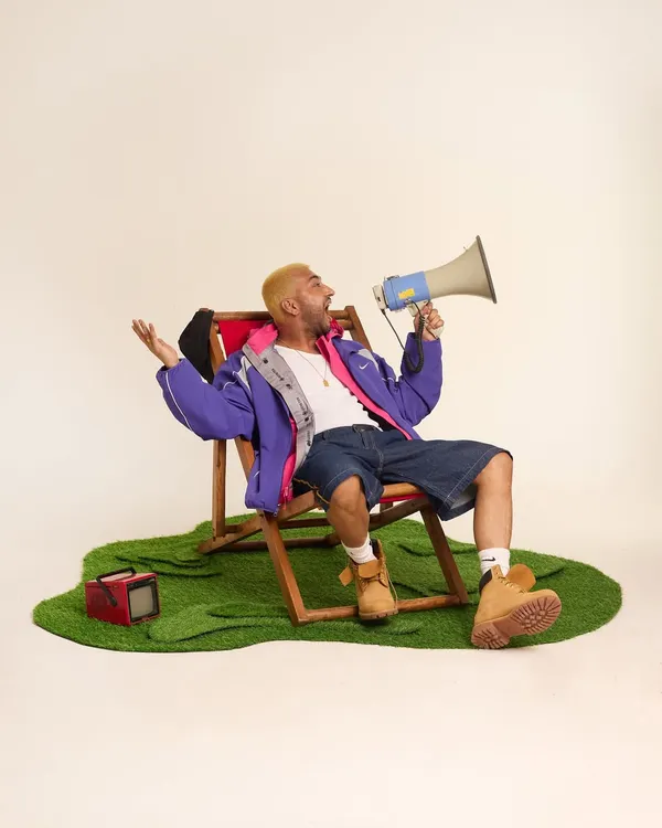 "Time to make some noise!" A fun, energetic shot from a creative photoshoot, capturing my playful side.