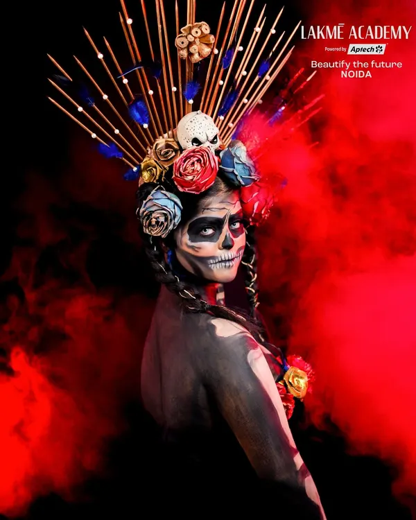 This powerful illusion makeup was a winning entry in our 'Cover Girl' competition. I teach students how to use shading and highlighting to create mind-bending 3D effects like this skull.