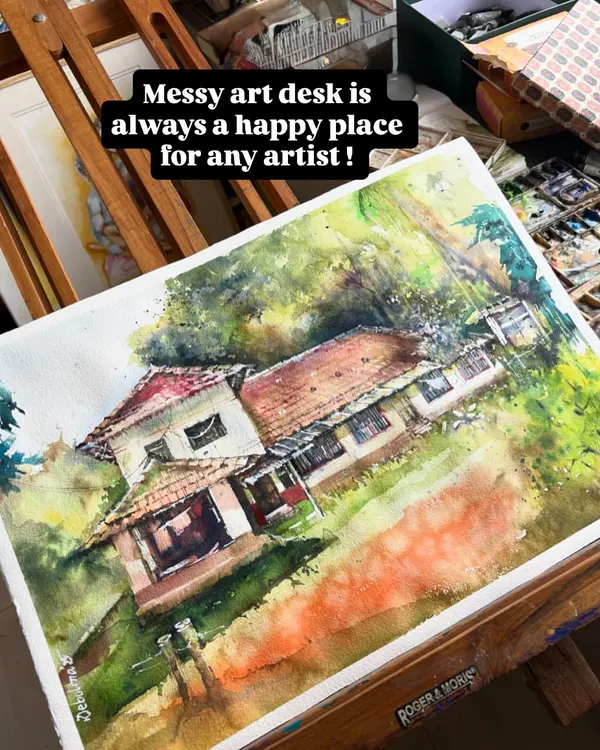 This watercolor painting was a deeply special commission to recreate a client's ancestral home. It's an honor to be trusted with such precious memories and to create a piece of art that brings a family's history to life on their walls.