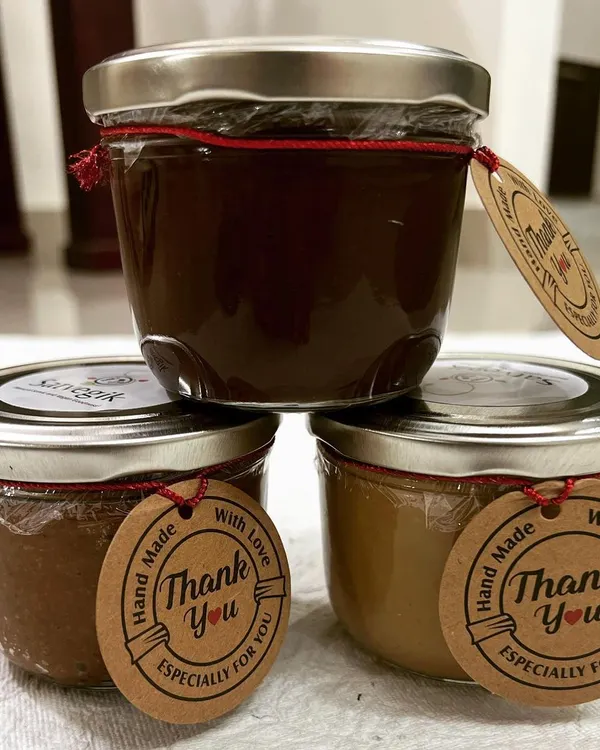 A trio of my most popular nut butters: Hazelnut Nutella, Almond Butter, and Peanut Butter. These are handcrafted with love and make a perfect healthy indulgence or a thoughtful gift.