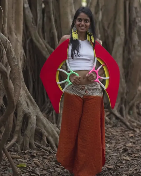 Dance is the hidden language of the soul. A beautiful shot taken in a banyan grove, just dancing with my fans and connecting with nature.