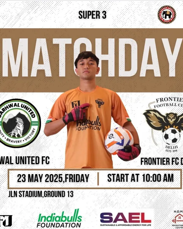 Match day announcement for our Super 3 clash against Garhwal United FC. These are the high-stakes games we live for.
