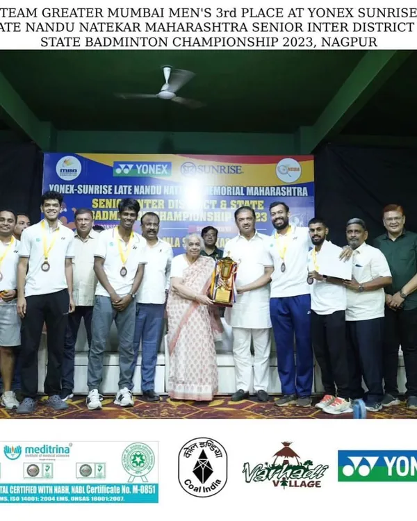 A proud moment for our team, securing 3rd place at the Yonex Sunrise Maharashtra Senior Inter-District & State Badminton Championship. This is what teamwork and dedication look like.