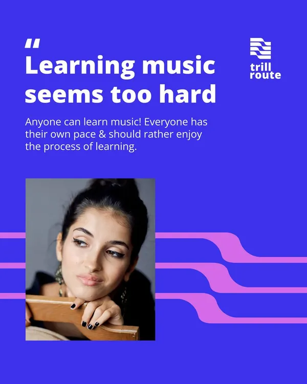 We're busting the myth that learning music is too hard. Anyone can learn music at their own pace. The most important thing is to enjoy the process of learning.