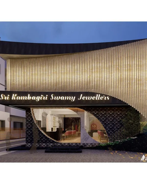 We believe a building's facade should tell a story, especially after dark. For this luxury jewellery showroom, we used dramatic uplighting to accentuate the texture of the golden fins, creating an inviting glow that draws the eye and communicates opulence from the street.