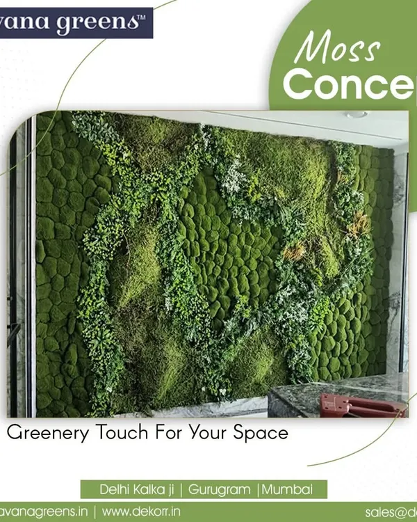 Give your walls a greenery touch with our moss concept. We use different types of preserved moss and artificial foliage to create a textured, artistic green wall that feels alive and requires no maintenance.