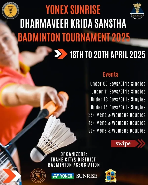 This professional tournament poster clearly outlines the different age categories I cater to, from Under 9 juniors to 55+ veterans. It shows my capability in organizing events with diverse formats like singles and doubles for both boys, girls, men, and women.