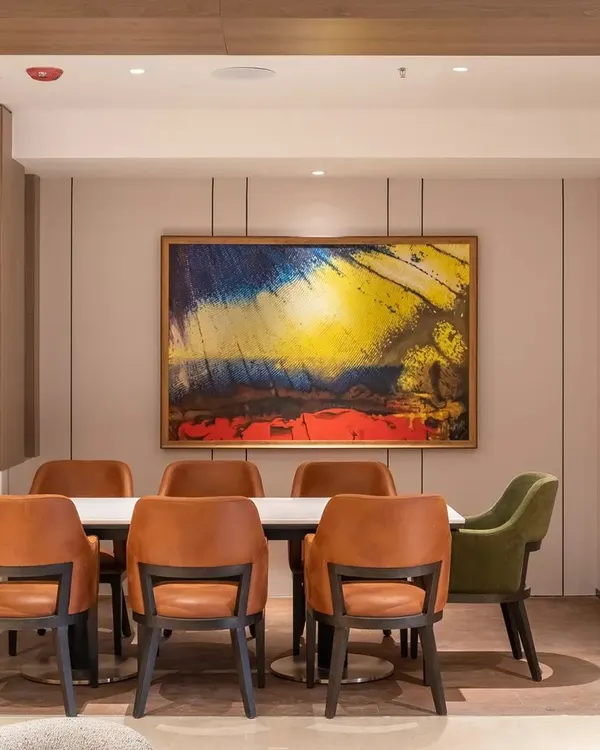 A metaphysical artwork installed in a private dining area at the JW Marriott. We select pieces that spark conversation and elevate the aesthetic of any space.