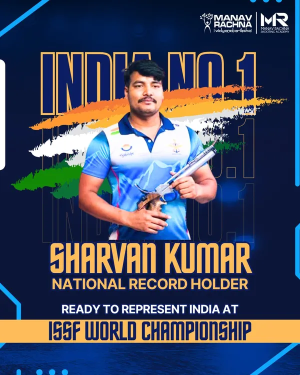 This is what we build: champions. We are proud to see our shooter, Sharvan Kumar, ranked India's No. 1 and holding a national record, ready to represent the nation at the ISSF World Championship. This is the result of our focused air pistol program.