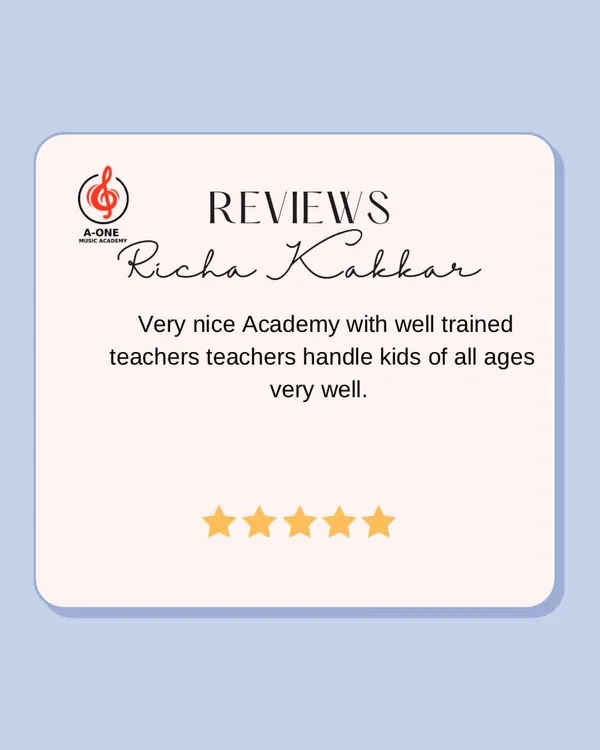 This review from a parent, Richa Kakkar, praises our academy and the ability of our teachers to handle children of all ages effectively. Creating a comfortable environment for every child is my top priority.