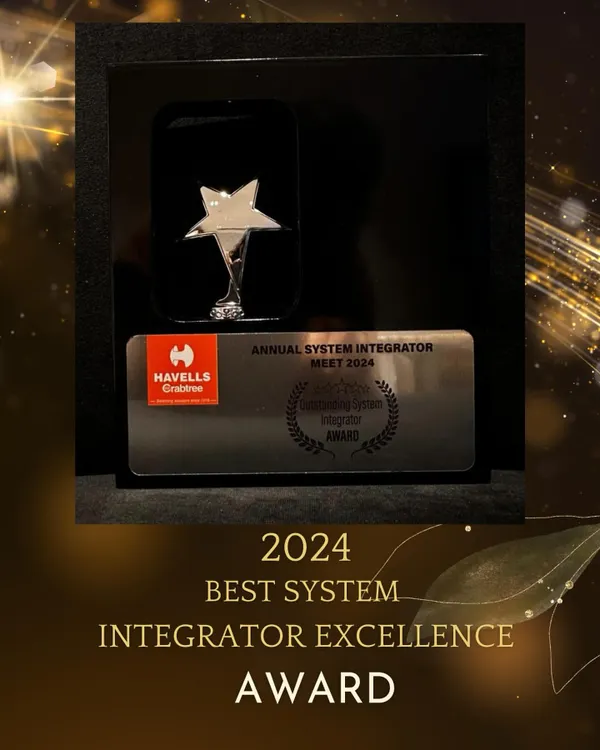 We are proud to have received the 2024 Best System Integrator Excellence Award from Havells Crabtree. This prestigious recognition highlights our expertise in delivering exceptional and innovative automation solutions.