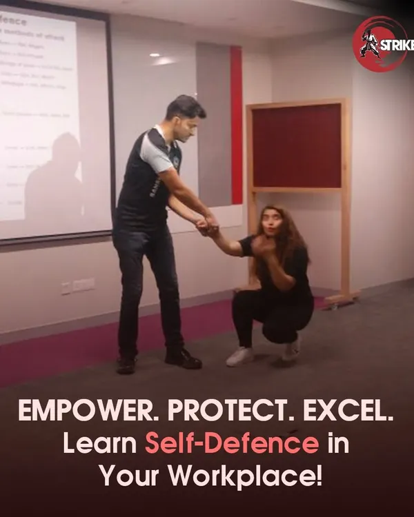 We demonstrate a simple wrist-grab escape during a corporate self-defense workshop. Our on-site sessions focus on practical, easy-to-learn techniques that empower employees to protect themselves in real-world situations, boosting their confidence and personal safety.