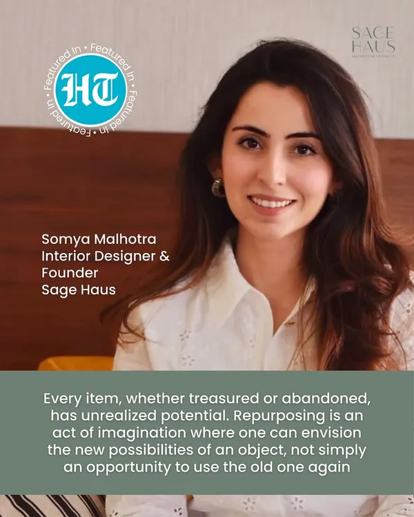 I was honored to be featured in the Hindustan Times, sharing my insights on the interior design trends that will define the coming year. I spoke about the power of repurposing and envisioning new possibilities for every object in a home.