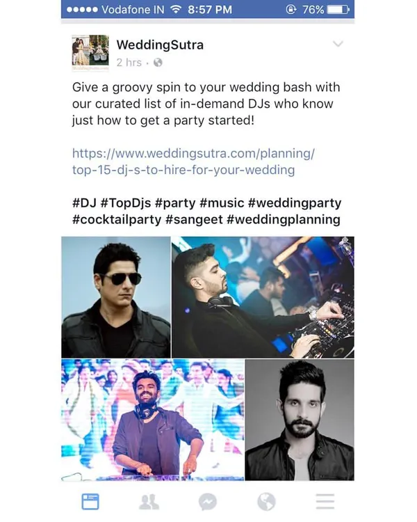 I was honored to be featured by WeddingSutra as one of their top DJs to hire for a wedding. This recognition reflects my commitment to providing a top-tier service.