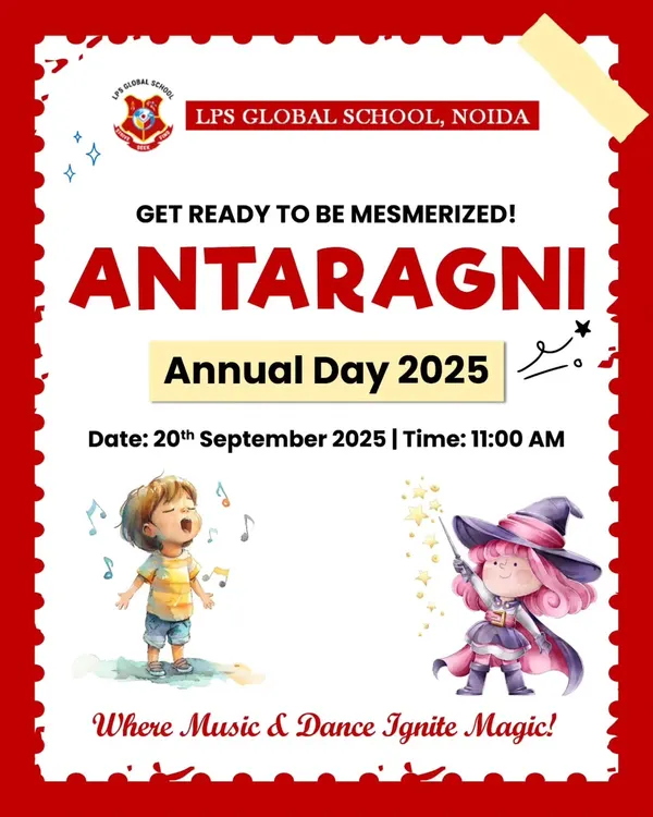 The official invitation to our Annual Day, ANTARAGNI 2025. This event is a mesmerizing showcase of music, dance, and magic, where our young stars light up the stage.