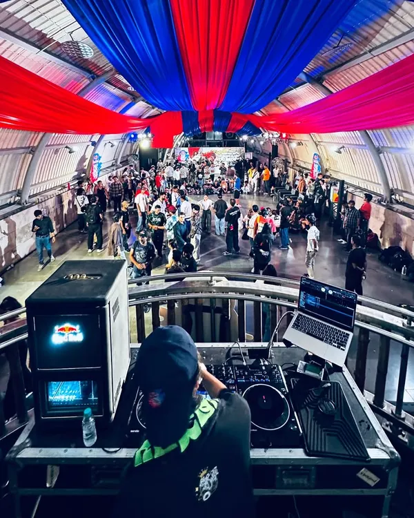 This is my office. Behind the decks at the Red Bull Dance Your Style India Finals, feeling the energy of the crowd. This is what it's all about.