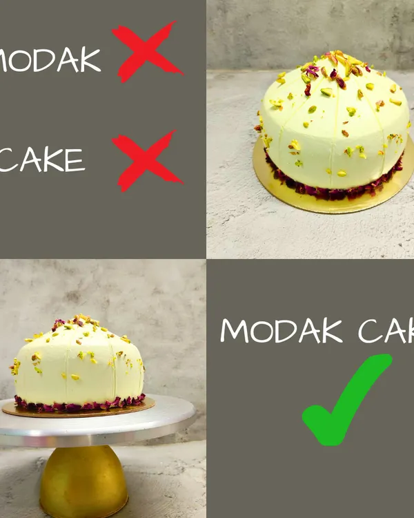 To celebrate Ganesh Chaturthi, I offer my unique Modak Cake. This image explains my approach: it’s a cake that embodies the traditional flavors of modak, making it a perfect and respectful offering for the festival.