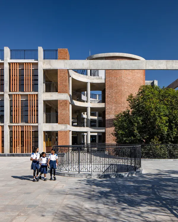 This is the Euro School in Bannerghatta, a campus designed to breathe with the land. We believe learning should not be confined to classrooms, and this project embodies that philosophy by integrating architecture with the natural landscape, creating open, fluid spaces where students and nature connect.