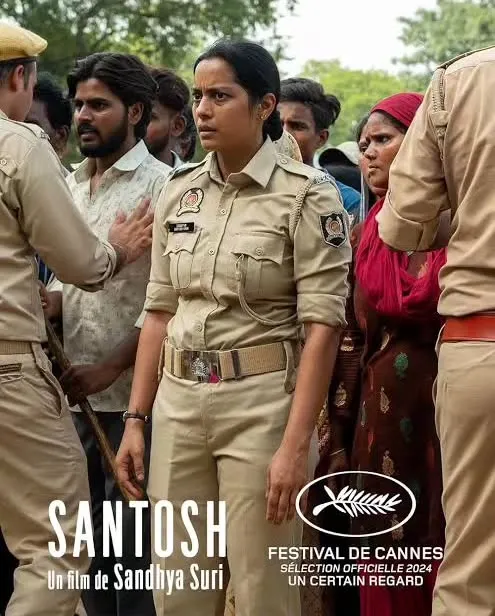 The official poster for the film 'Santosh,' selected for the Un Certain Regard category at the Cannes Film Festival. It was an honor to contribute to a project that received such high critical acclaim.