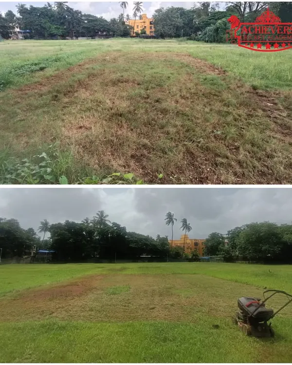 Before and after. A look at the transformation of our grounds as we prepare them for the new season. A perfect pitch is the first step to a perfect game.