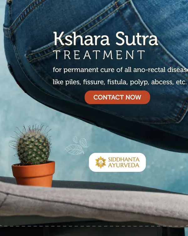 This image symbolizes the discomfort of anorectal diseases and the natural, targeted relief offered by Kshara Sutra treatment. This Ayurvedic para-surgical procedure is a low-risk alternative for a permanent cure.