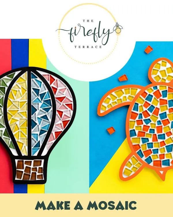 Ready to get started with mosaics? Our kits come with so many fun designs to choose from, like this colourful hot air balloon and friendly sea turtle. Everything you need to create these vibrant pieces is included in the box.
