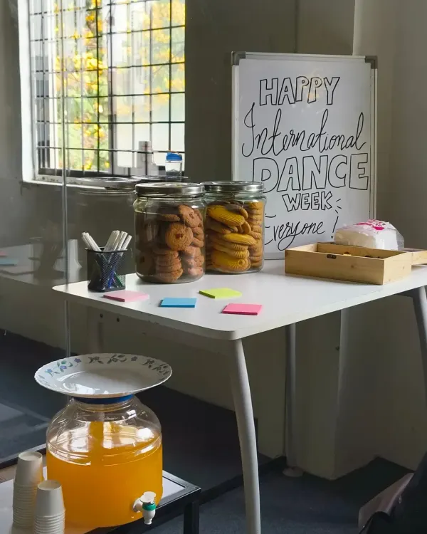 Celebrating International Dance Week with cookies and juice. It's the little things that build our community.