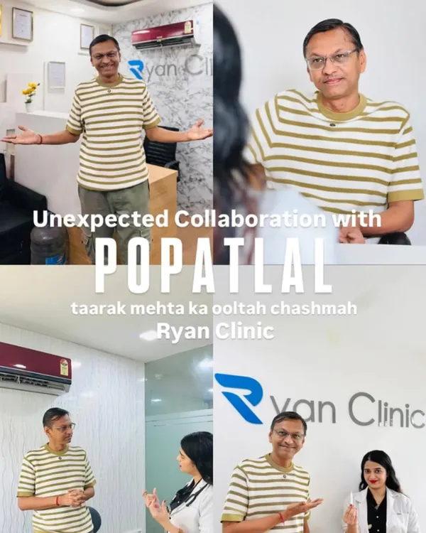 An unexpected collaboration with Popatlal from 'Taarak Mehta Ka Ooltah Chashmah'. He visited us for a consultation, proving that when it comes to hair, Ryan Clinic is the name everyone trusts.