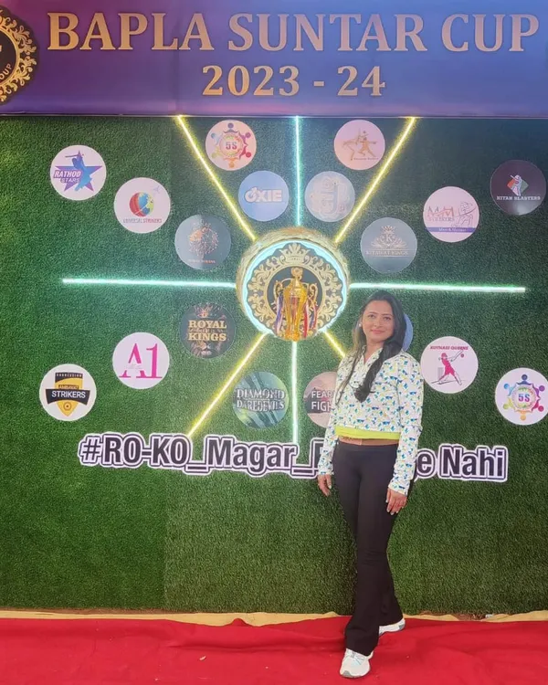 Here I am at the Bapla Suntar Cricket Cup, where I was the anchor and emcee. I love the electric energy of sporting events and enjoy getting the crowd excited and engaged.