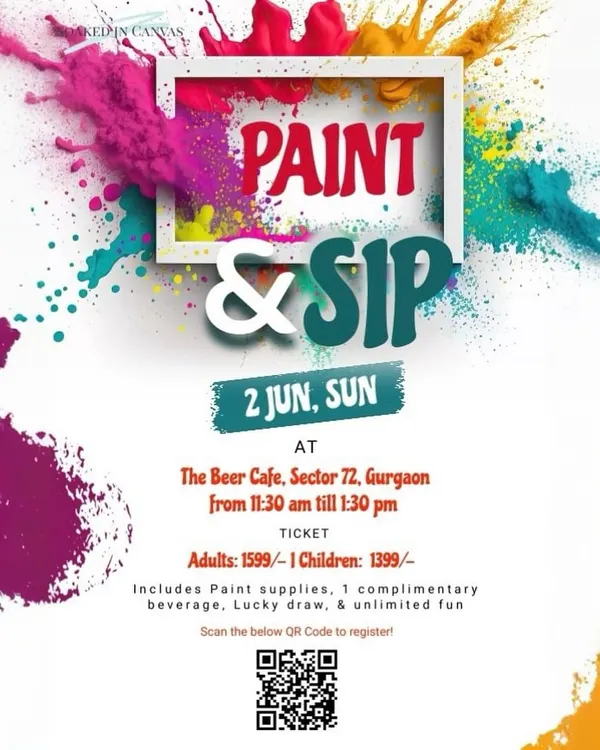 An example of a Paint & Sip event poster for a workshop at The Beer Cafe. Our events include all supplies, a complimentary beverage, and a chance to win prizes.