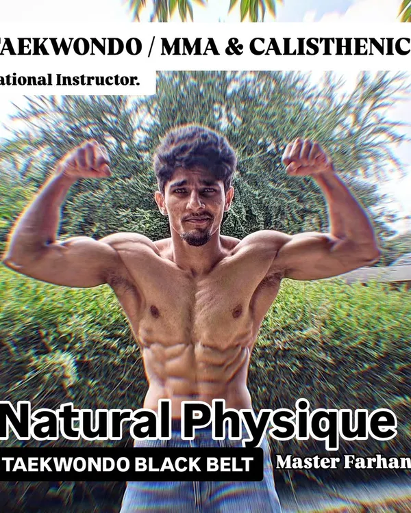 This is the result of discipline. My training in Taekwondo, MMA, and Calisthenics is about building a strong body and an even stronger mind. This is the natural physique you can achieve with dedication.