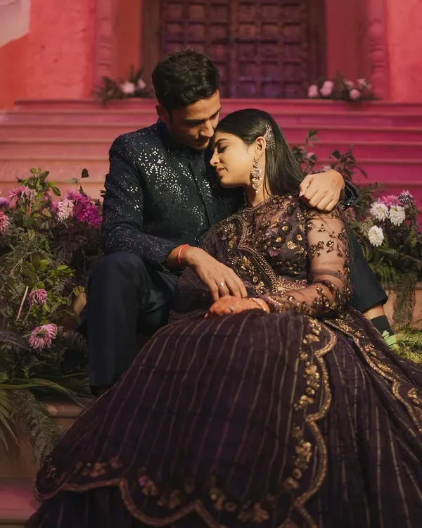 A quiet moment of comfort and intimacy. I love creating these peaceful portraits amidst the wedding day rush, showing the deep connection you share.