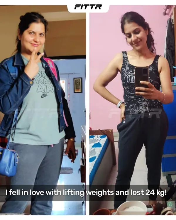 From 84 kg to 60 kg, my client Shweta fell in love with lifting weights and completely transformed herself. This is the power of finding the right coach and staying consistent.