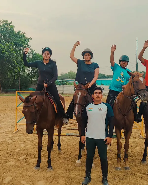 An evening ride with our happy warriors. We welcome riders of all ages and skills, creating a fun and supportive environment where everyone can enjoy their passion for horses.