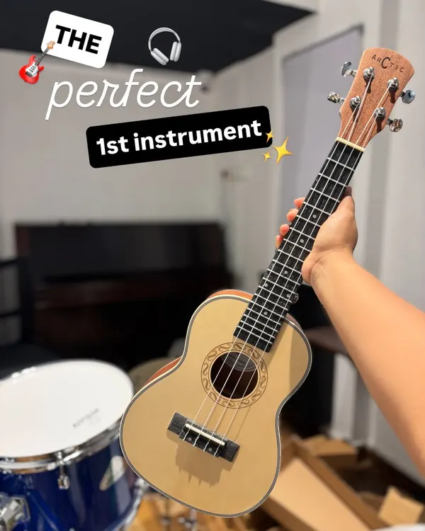 We believe the ukulele is the perfect first instrument. Its small size and simple chords make it instantly rewarding for new players.