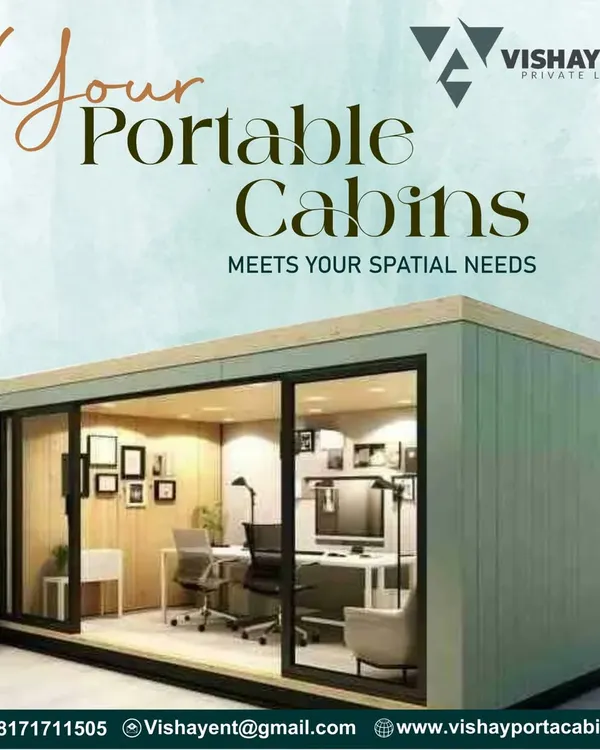 This modern portable office cabin is designed to meet your spatial needs with style. The large sliding glass doors and clean design make it an ideal solution for a backyard office, a startup workspace, or a creative studio.