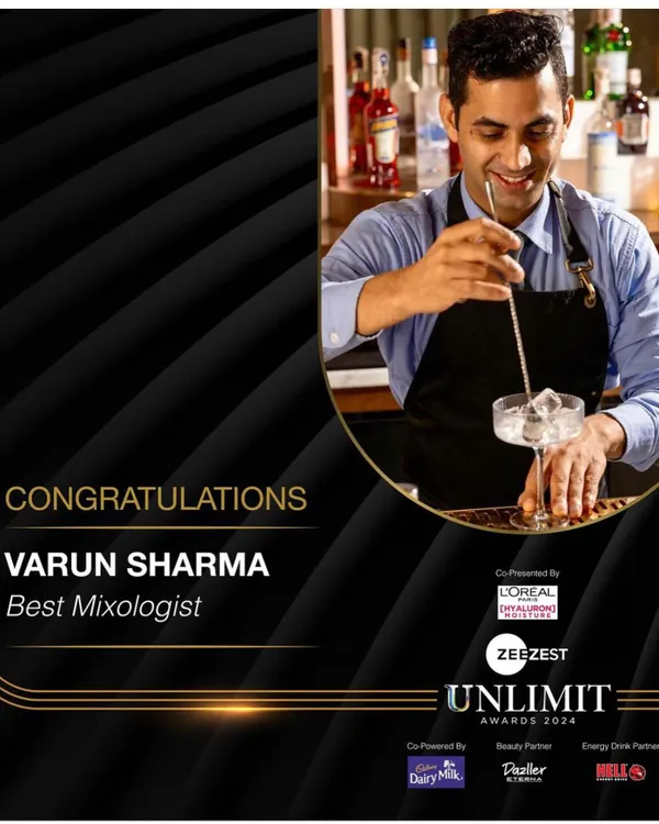 We are so proud of our Head of Bars, Varun Sharma, for being named Best Mixologist at the ZeeZest Unlimit Awards. His drive and enthusiasm inspire us every day.