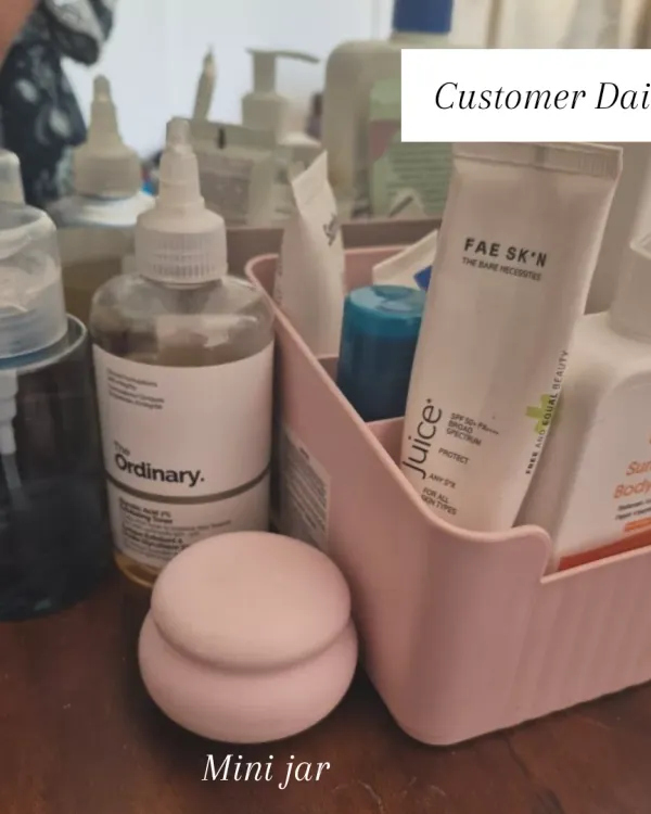 Customer Diaries: Seeing our mini jar in your home made our week. Your space looks absolutely enchanting, and we love how you've styled it on your vanity.