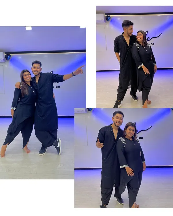 A collage of fun moments with my partner Jinal. This is what she signed up for, a lifetime of dance.