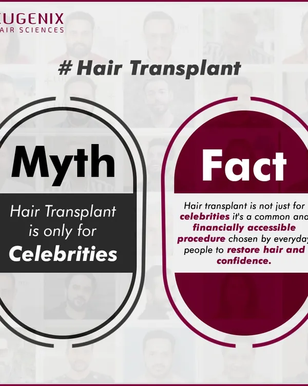 Myth: Hair transplant is only for celebrities. Fact: This is a common misconception. Hair restoration is an accessible and common procedure chosen by people from all walks of life to restore their hair and confidence. We make world-class results available to everyone.