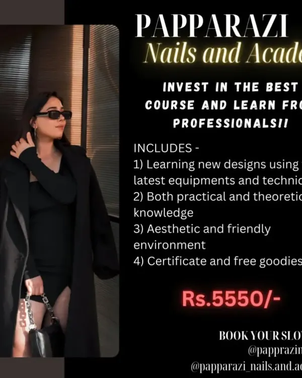 Ready to turn your passion into a profession? My professional nail course gives you everything you need. This graphic breaks down the course benefits, including hands-on learning, a certificate, and free goodies.