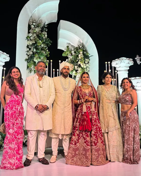 There are clients, and then there's them. A group photo with the happy couple and their family. Forever grateful to be a part of their big day in Goa.