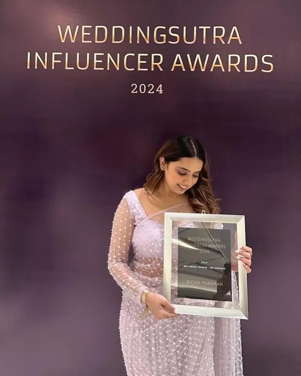 Walking on cloud nine after winning Best Bridal Makeup Artist at the Wedding Sutra Awards. This win is a reflection of all the love and support from my amazing clients and Insta fam.