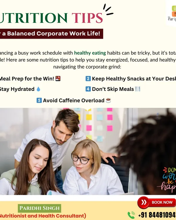This graphic outlines some of my key nutrition tips for a balanced corporate work life. My goal is to help teams stay energized and focused through simple, sustainable habits.