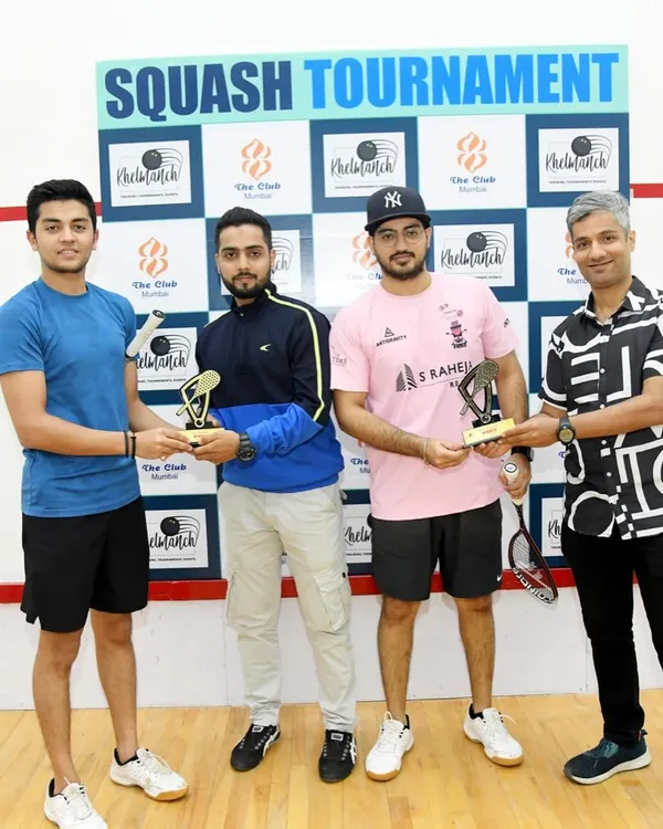 The prize distribution ceremony for the Men's Open category at our exclusive tournament for The Club, Mumbai. We handle all aspects of the event, including the final awards.