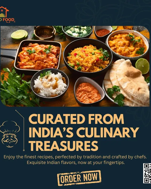 A curated spread of India's culinary treasures. This top-down view shows the variety we offer, from rich paneer dishes to flavorful rice and soft flatbreads.