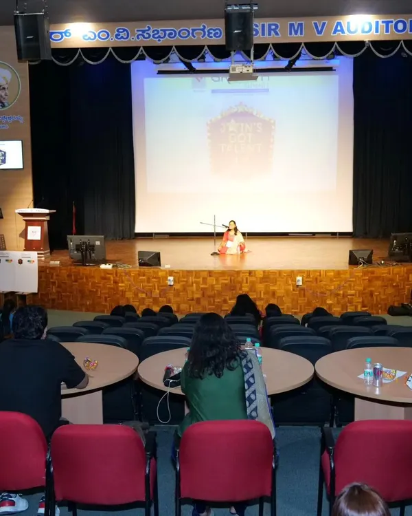 A view from the judge's table at the 'Jain's got Talent' competition. It was a tough job evaluating so many talented performers, but it's a role I take on with great responsibility and joy.